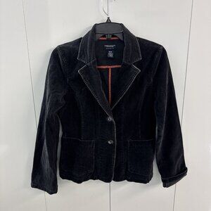 AMERICAN EAGLE Womens Medium Black Corduroy Jacket Blazer Pockets